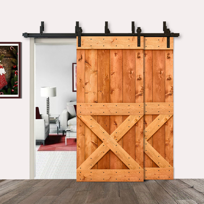Porte de grange en bois peint, 38 po x 84 po, Noir, Noyer rouge