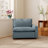 Upholstered Modern Linen Fabric Power One-Armed Chair-385199550