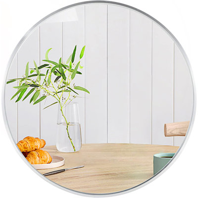 Metal Framed Round Mirror