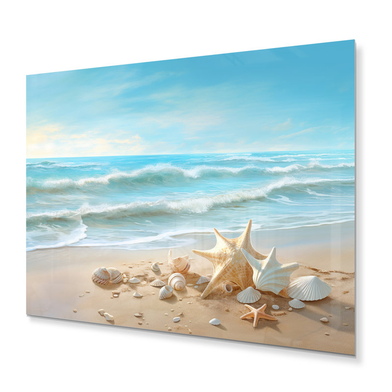 Décoration murale en métal Seashells By The Seashore - Paysage moderne plage, H 12 po x l 20 po