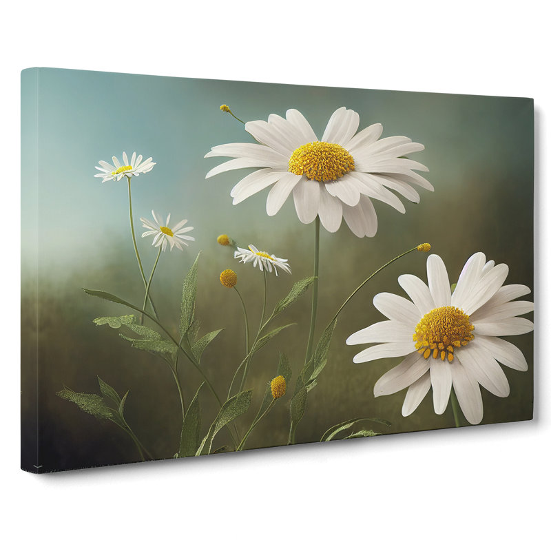 Artsy Daisy Flowers - Wrapped Canvas, 40cm H x 60cm W x 3cm D