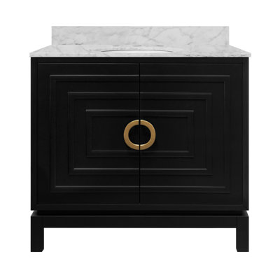 Bixby 36.5'' Single Bathroom Vanity with Carrara Marble Top
