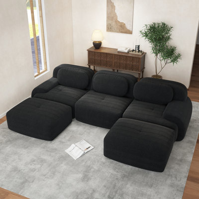Compression Sofa, U Shape Sofa, Corduroy Fabric Sofa, For Living Room