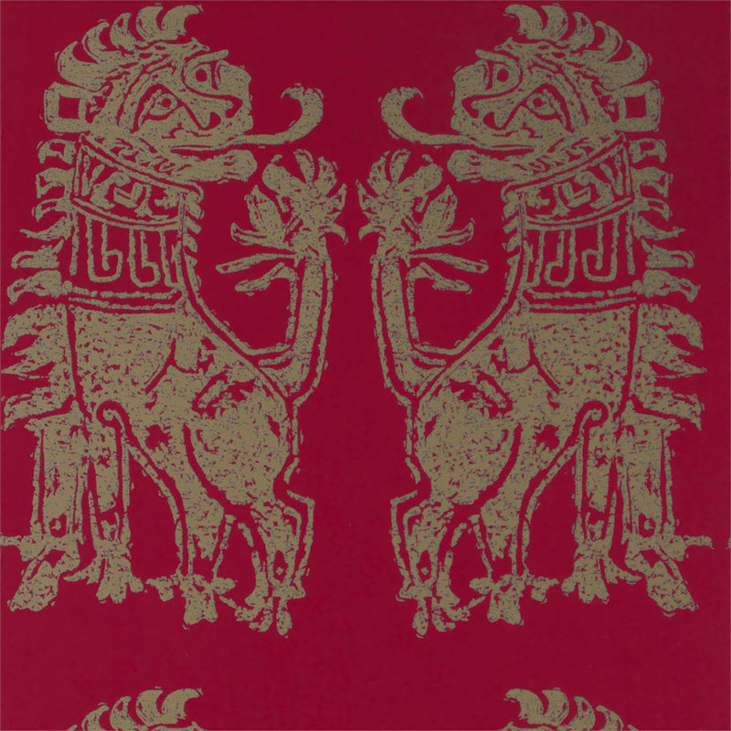 Sicilian Lion Wallpaper, Cinnabar/Bronze