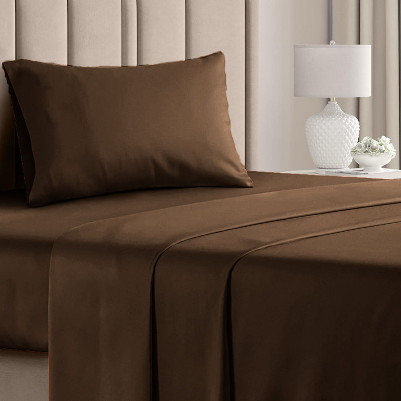  Ensemble de draps en rayonne de bambou 4 pièces Premium Luxury, Ensemble de draps pour lit simple avec deux taies 
