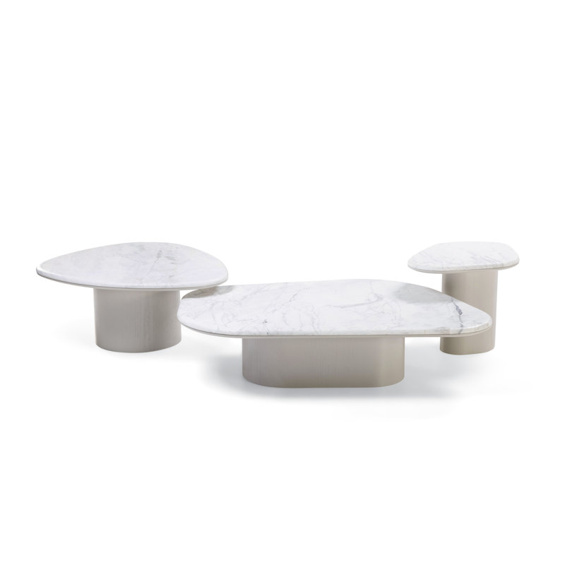 Jade 3-pc Coffee Table Set with Calacata Marble