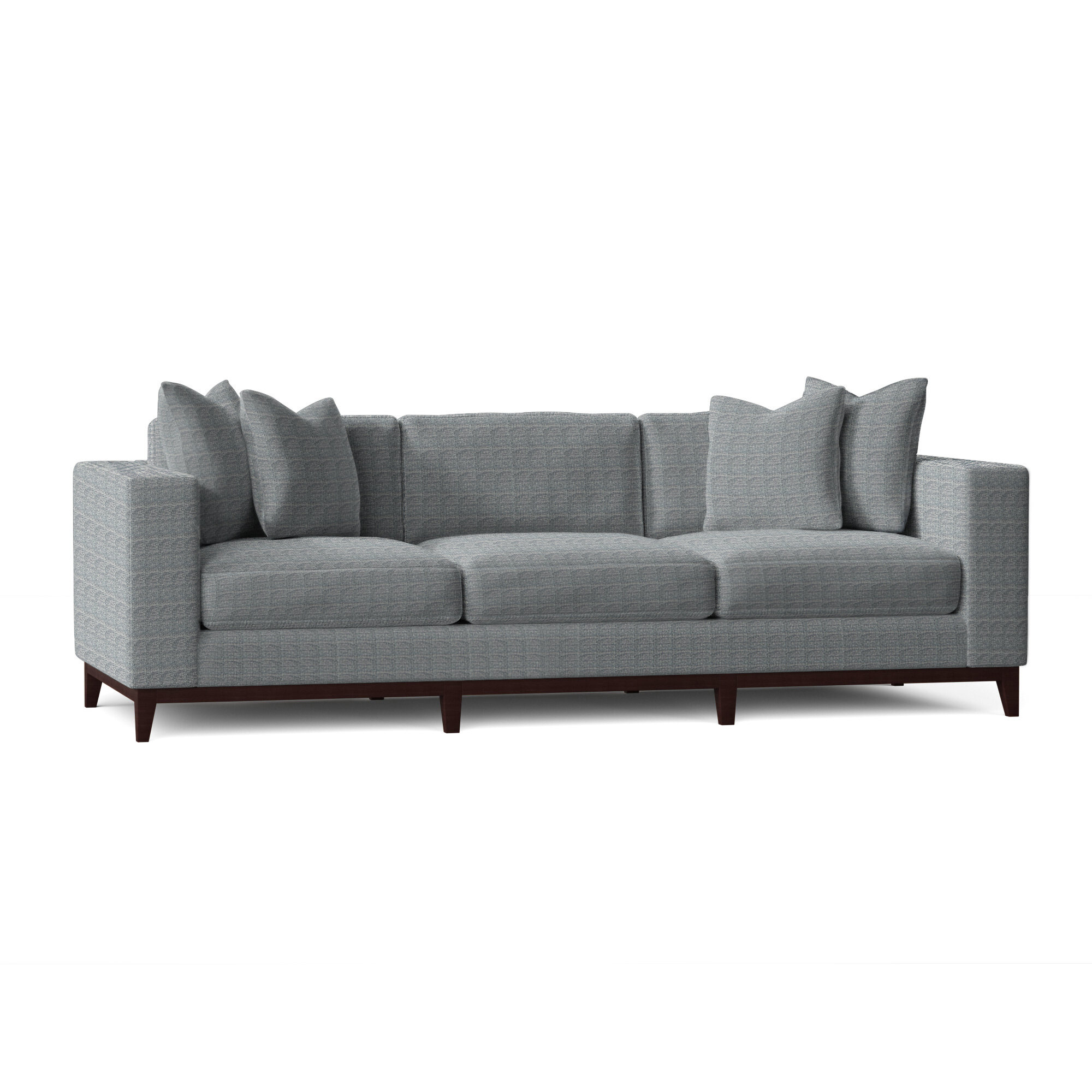 Noel 100" Square Arm Sofa, Dark Grey Chenille 5533-011, Mocha