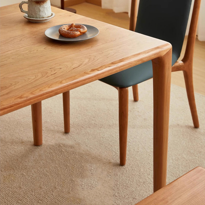 Minimalist All-solid Wood Rectangular Dining Table, 29.52"H x 78.74"L x 31.49"W, Brown