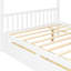 Lit double en bois blanc avec tiroirs, construction solide, toit en ciel, espace de rangement, 2 têtes de lit pour structure en pin robuste, vêtements créatifs,-130093407-130093408