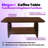47 Inch Modern Rectangular Coffee Table with Double-Tier Storage Rounded Corners & MDF Base-900959189