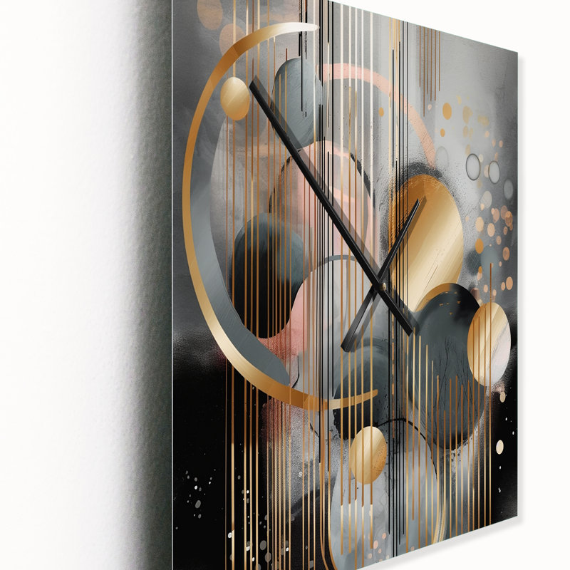 Janett - Horloge murale moderne en marbre abstrait, H 32 po x l 24 po x P 1 po