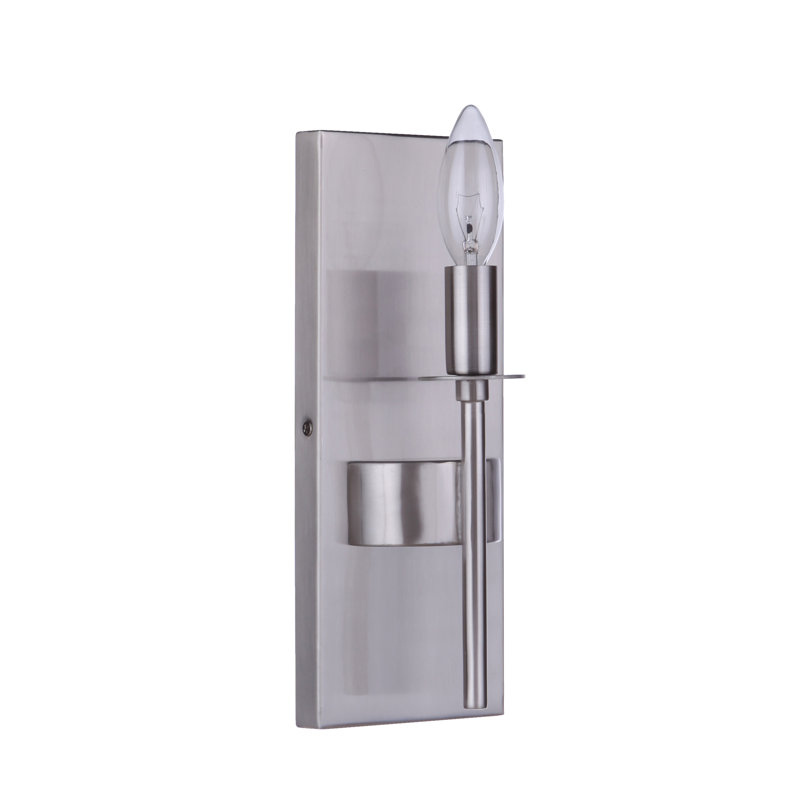 Applique murale à 1 lumière pour bougie, Nickel
