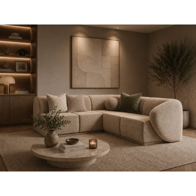 5 Seater Velvet Sofa & Chaise