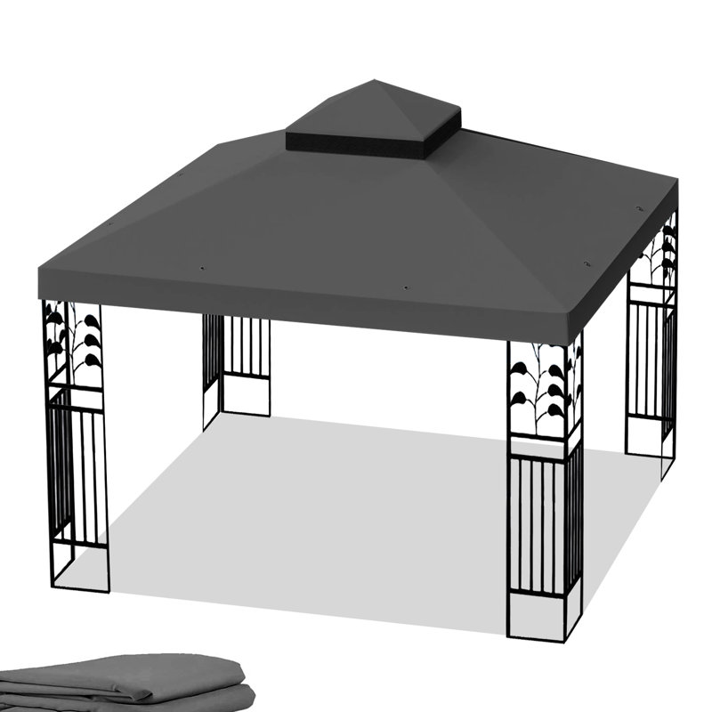 Abri de remplacement pour abri de jardin 10 pi x 10 pi - Protection contre l'eau à deux niveaux pour une protection de patio gris
