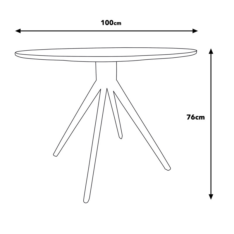 Holmen Round Metal Base Dining Table, Grey