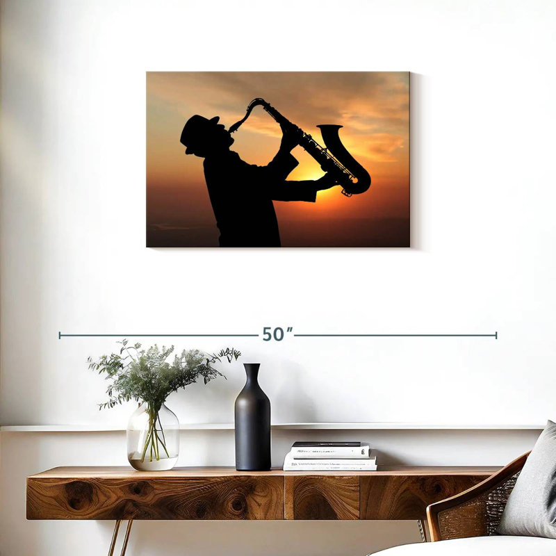 Abarca Man Playing Saxophone, 20" H x 30" W
