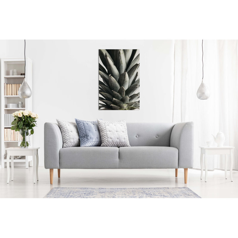 Panther Print Fine Art Prints Pineapple Green Leaves Close Up Artistic Framed Canvas Prints, Pictures For Home Walls, Bedroom, Living Room & Bathroom Decor - Wrapped Canvas Art Prints