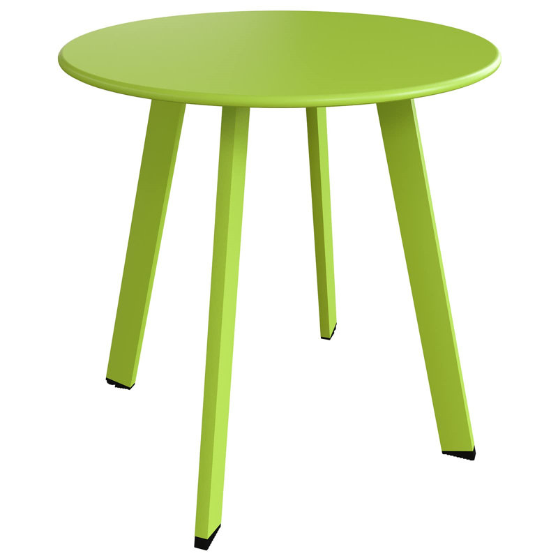Round Metal Outdoor Side Table, Lemon Green