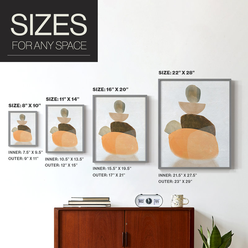 Tangerine Formation I, reproduction encadrée - bois massif, Gris, H 21 po x l 17 po