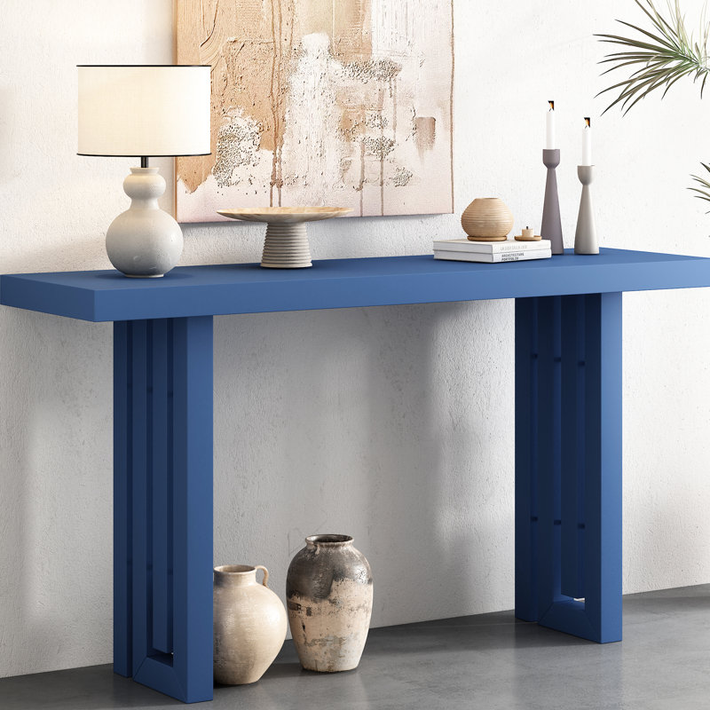 Console élégante en placage de chêne - convient aux intérieurs contemporains polyvalents et s'adapte à divers environnements