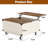 Square Coffee Table with Charging Station, Center Tablle With Stoare Sensor Lights, Storage Cabinet & Locking Casters
