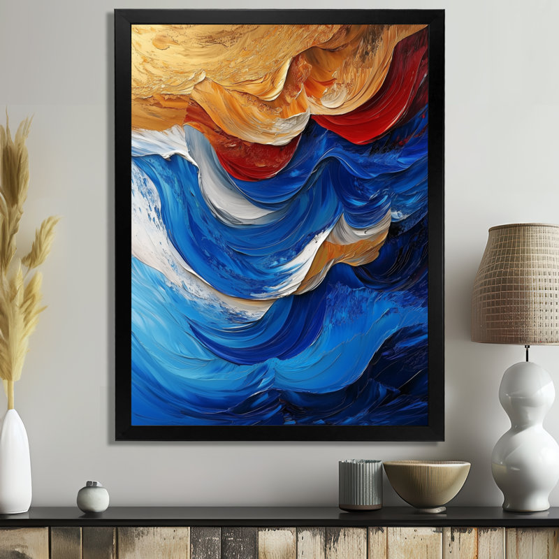 Nyra - art mural abstrait sur toile, 32" H x 24" W, Black, Reproduction encadrée d'une seule photo