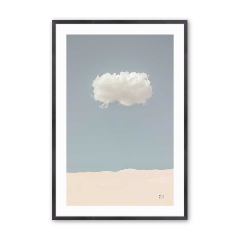 «Nuage solitaire», H 25,25 po x l 19,25 po, Cadre en zinc patiné