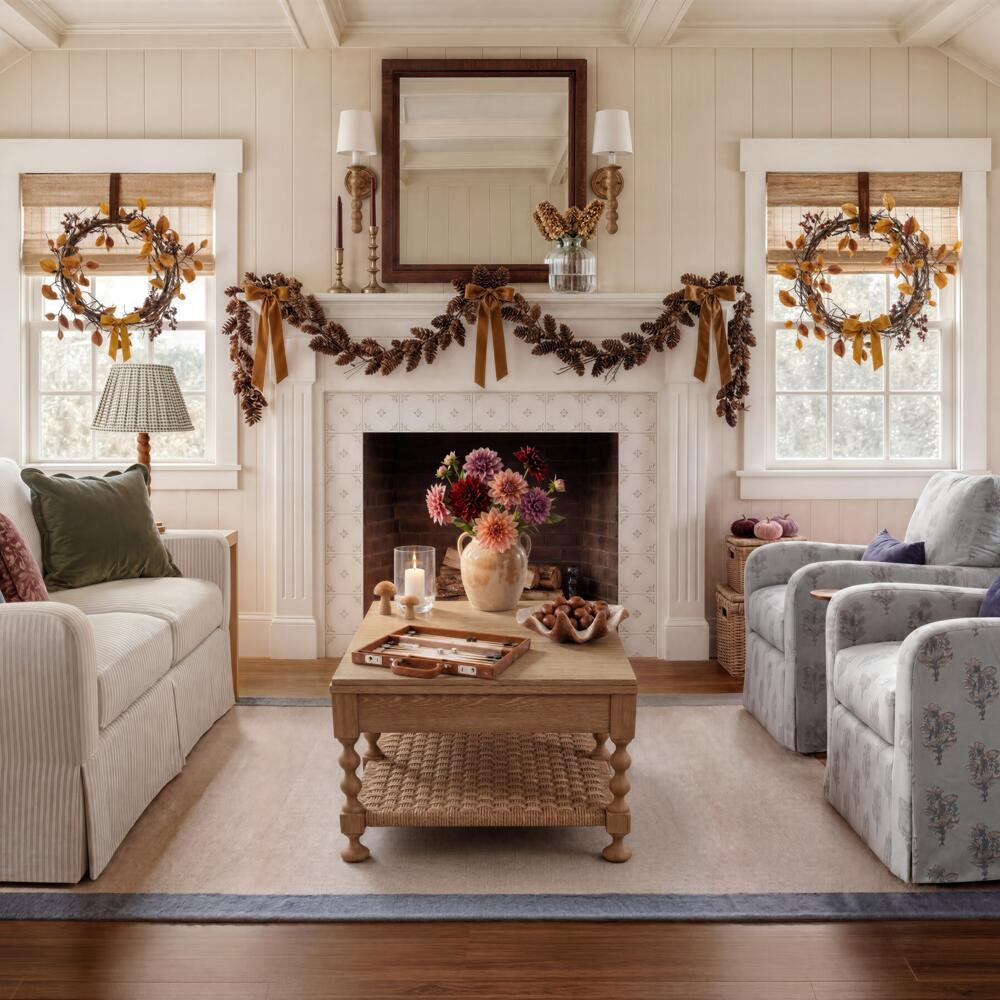 Faux Pinecone Garland, 4' L