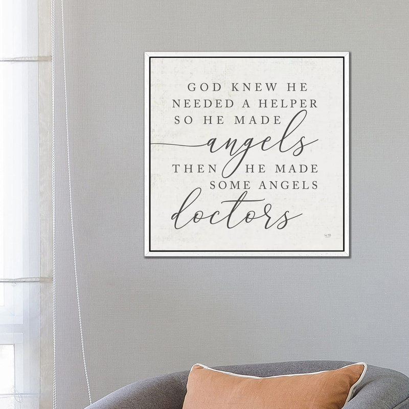 God Made Angel Doctors - Print on Canvas, 66.04 cm H x 66.04 cm W, White Framed