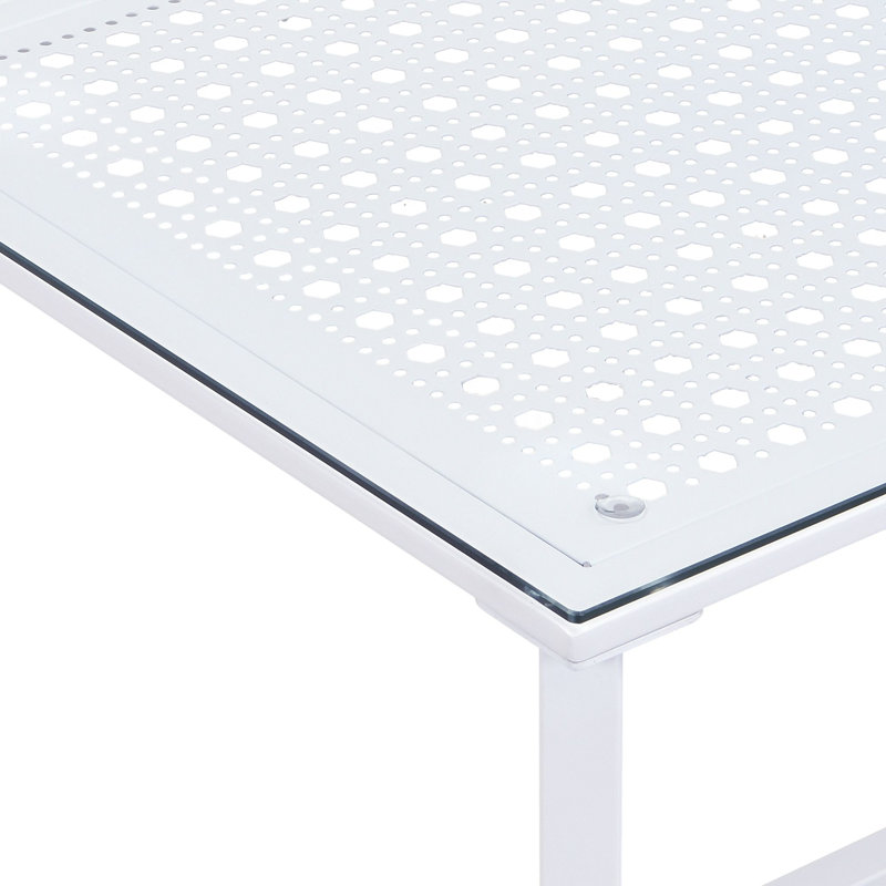 100cm Glass Top Console Table, White