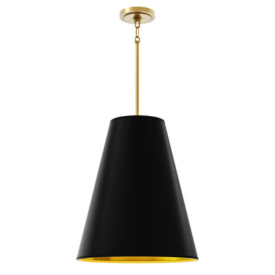 Chrissy Pendant - 4-Light - Modern Brass - Matte Obsidian With Matte Gold Interior