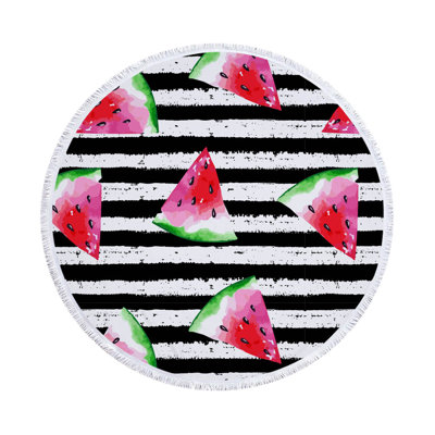 Tropical Fruit Circular Beach Towel Extra Large Microfiber Towels Super Absorbent Quick Drying Pool Blanket Towel For Kids Adults