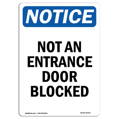 Not an Entrance Door Blocked Sign