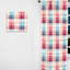 Motif à carreaux rétro bleu et rose - Rideau en velours rétro - obscurcissant - 1 panneau-107577373
