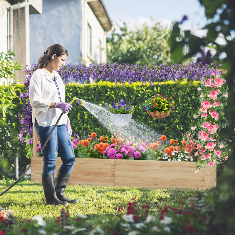 Wood Planter Box, Beige