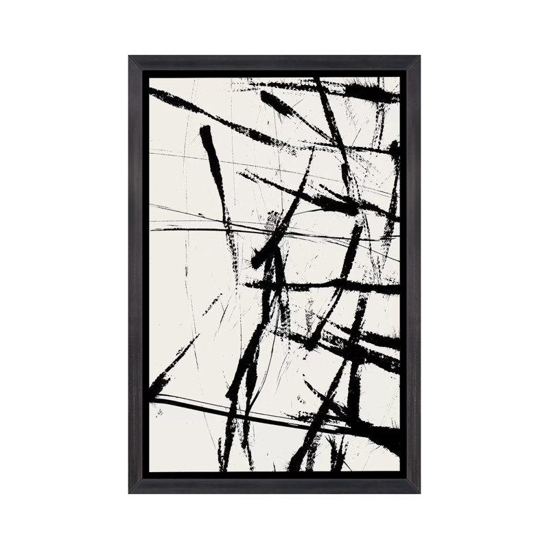 Neven par LEEMO - Reproduction d'art graphique encadré, Toile avec cadre noir patiné, H 26 po x l 18 po x 1,5 po