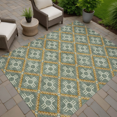 Tapis géométrique intérieur / extérieur lavable à la machine Chantille ACN2686