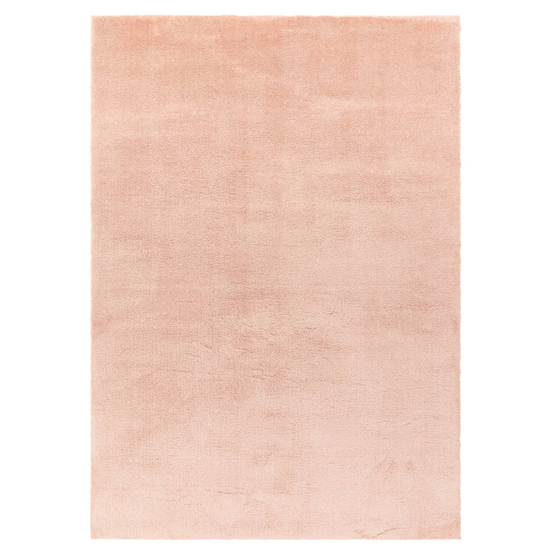 Symaya Cosy Shaggy Blush Pink Area Rug, Rectangle 120 x 170 cm