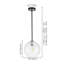 Luminaire suspendu sphère en verre martelé 1 lumière avec verre transparent martelé-305326577