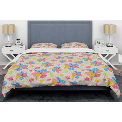 Farmhouse / Country Polyester Twill Floral Duvet Cover