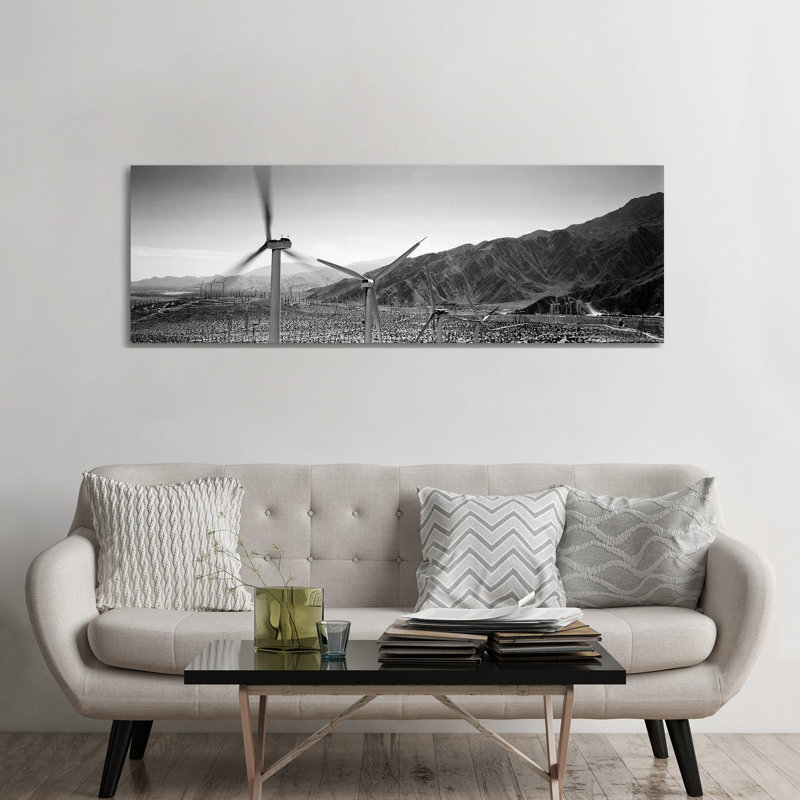 Wind Turbines On A Landscape - Wrapped Canvas Panoramic Print, 182.88 cm H x 60.96 cm W x 3.175