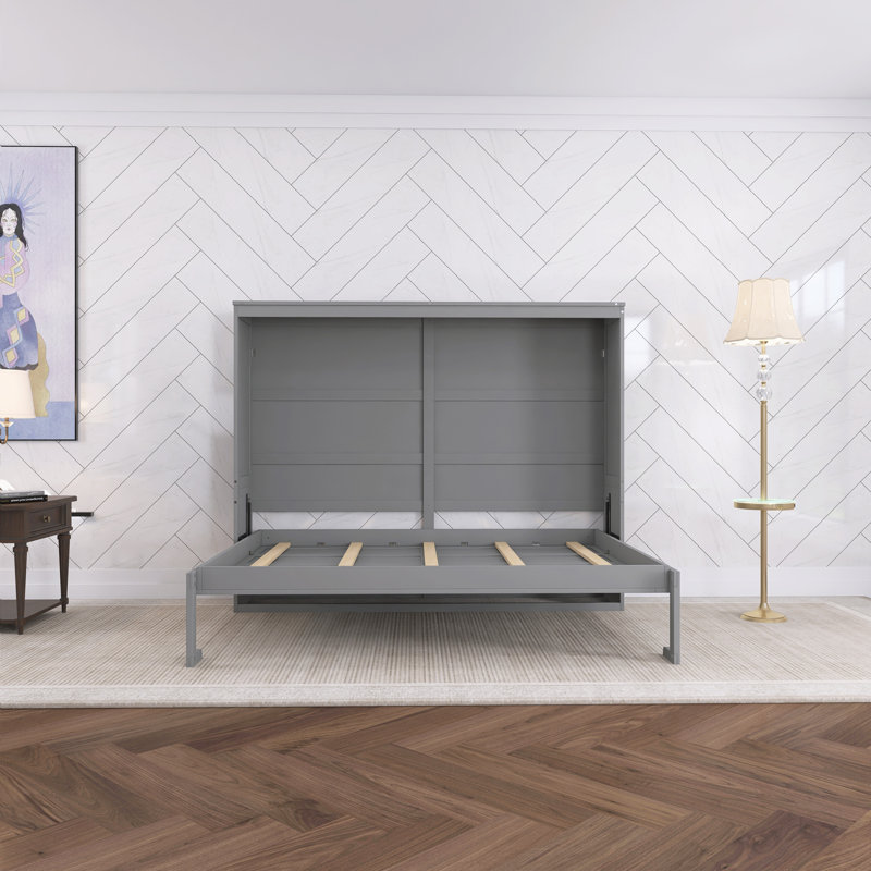 Queen Size Gray Murphy Bed Wall Bed, Gray, Queen