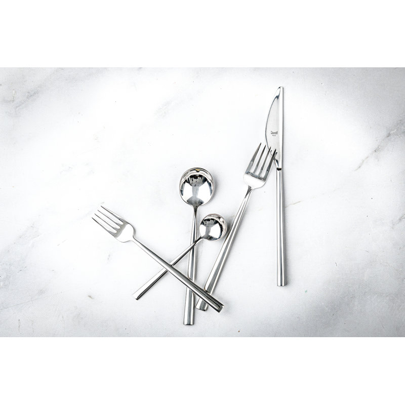 Luxury Mepra Movida 5-Piece Polished Stainless Steel Flatware Set