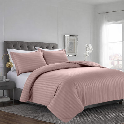 Imperial Homeware London Microfiber Striped Duvet Cover Set with Pillowcases Included