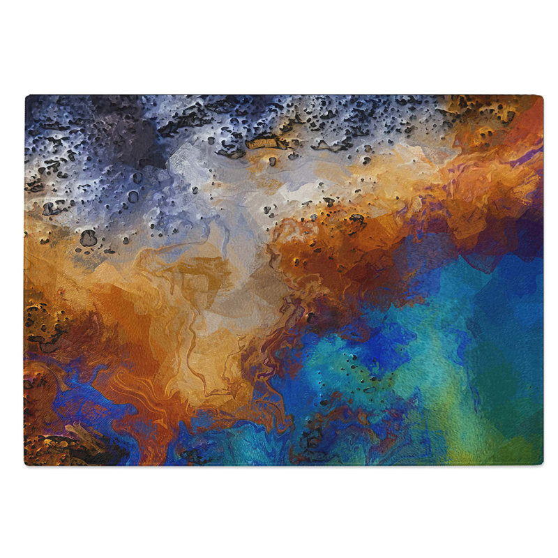 Glass Evening Chances in Abstract Chopping Board, 39 cm W x 28.5 cm L