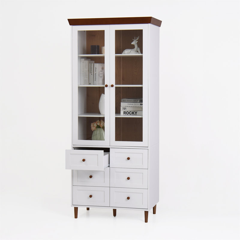 Armoire de rangement blanche en panneau de fibres à densité moyenne