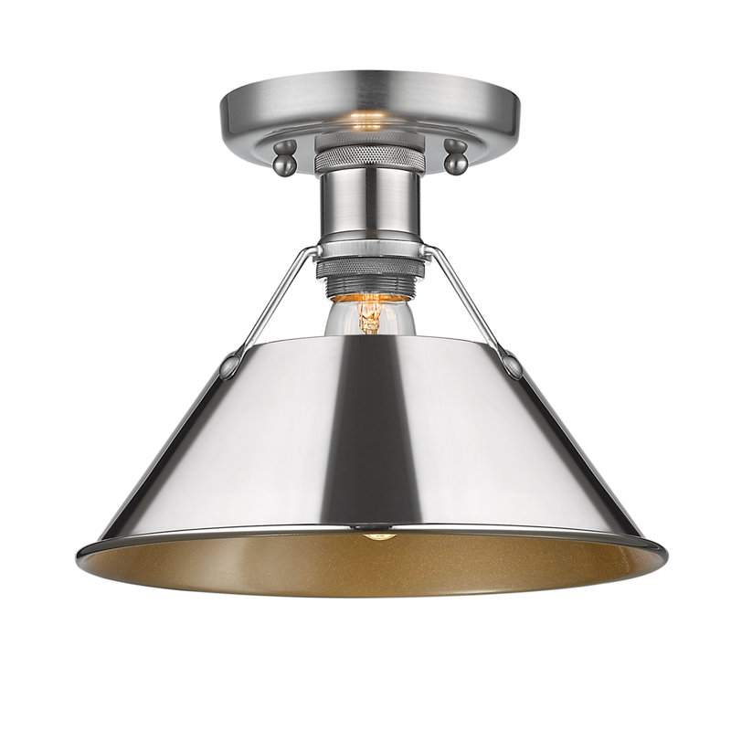 Weatherford Flush Mount, Chrome, Pewter