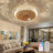 Crystal Bladeless Ceiling Fan Light,Ceiling Fan with Lights Remote Control,Low Profile Ceiling Fan-98781948