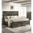 Queen Size Bed In Rustic Gray, Metal And Paper, Casual Bedroom Decor Gray Frame With Rubberwood Legs, Headboard, Transitional Style