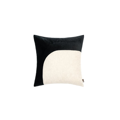 Housse et insert de coussin carré incurvé incurvé noir / blanc 19,7 po x 19,7 po